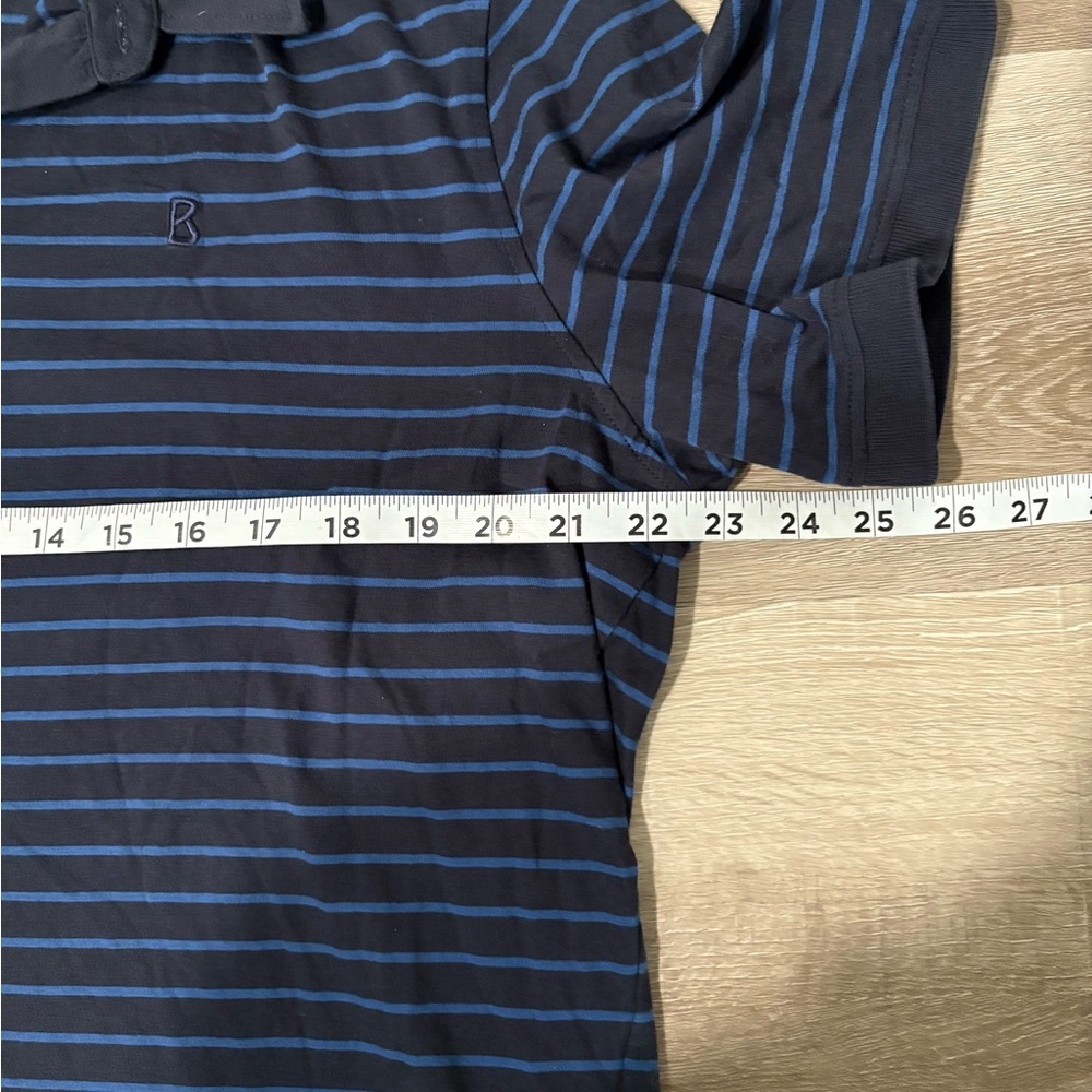 Bogner Men's Striped Polo Shirt - Black with Blue Stripes - Picture 8 of 9